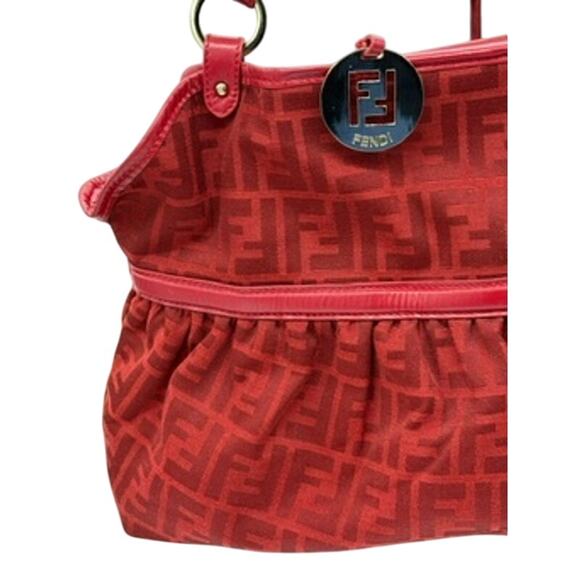 Fendi Red Zucca Chefs bag*Red Canvas & Leather*BEAUTIFUL CONDITION - Picture 3 of 16